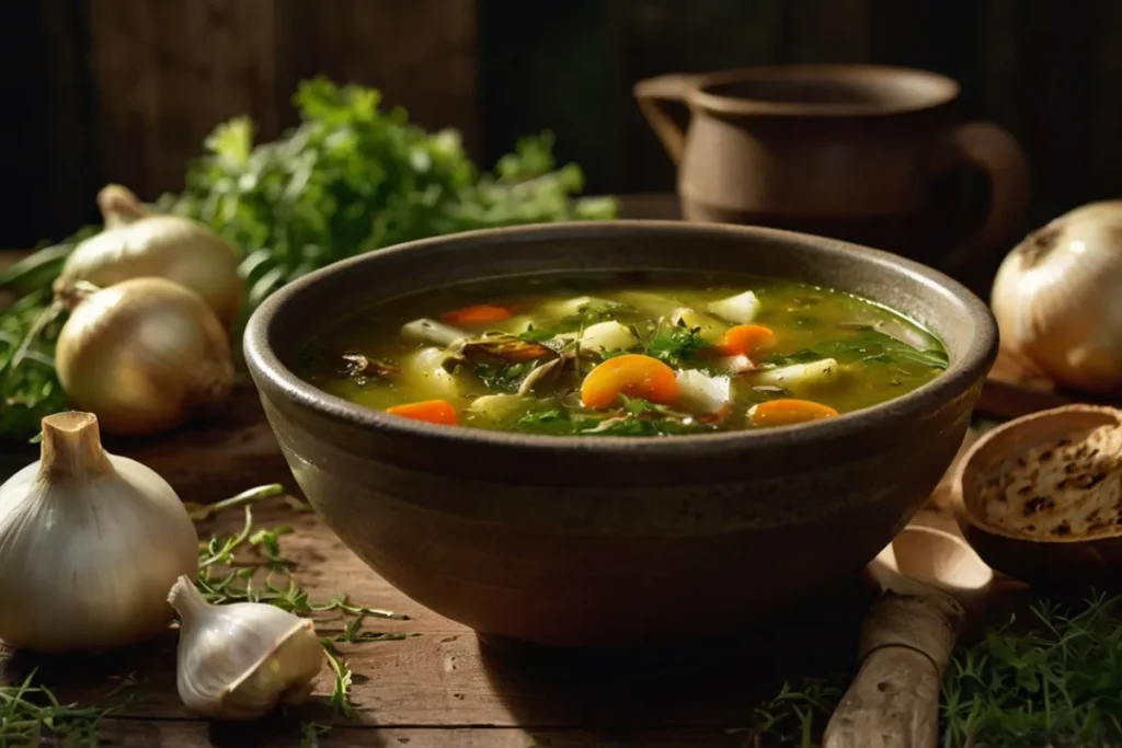 chicken soup with ginger and garlic