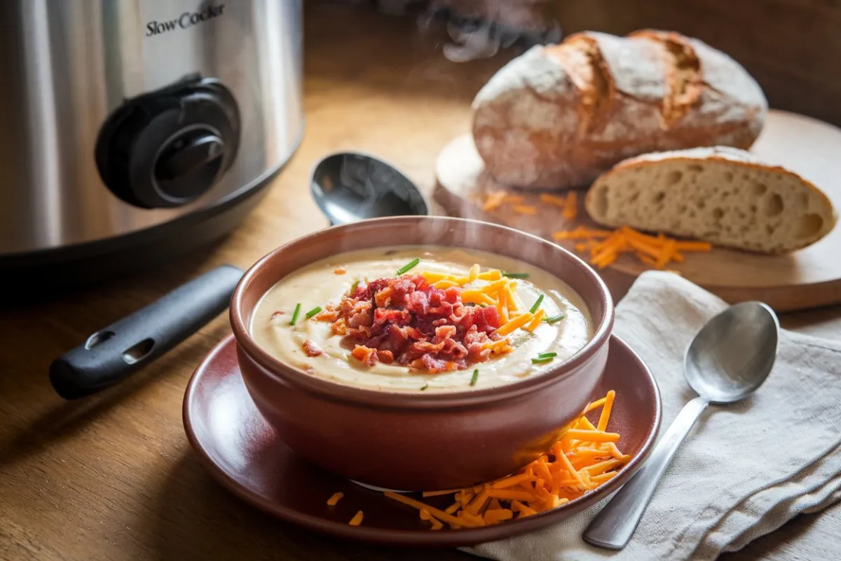 Slow Cooker Creamy Potato Bacon Soup Recipe: Easy Steps for a Delicious Meal