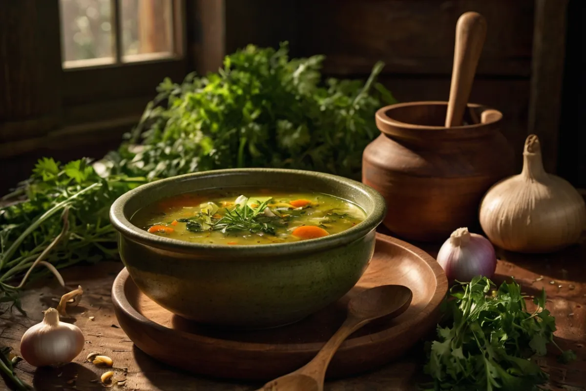 chicken soup with ginger and garlic