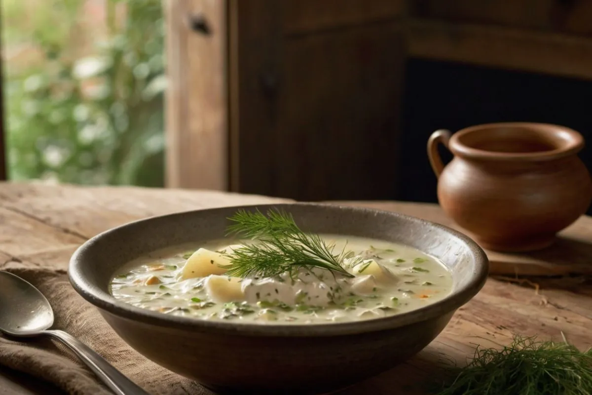 czech soup sour cream and dill recipe