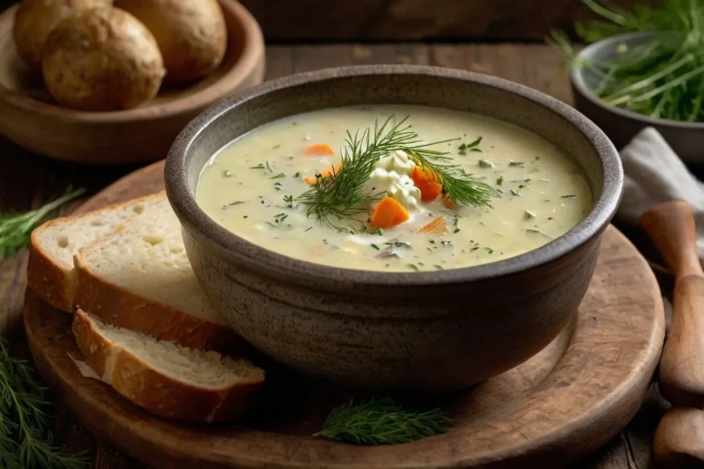 czech soup sour cream and dill recipe