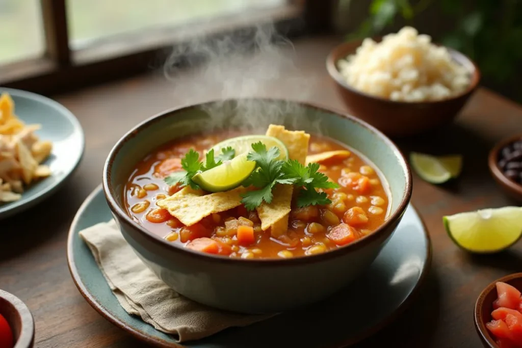 chicken tortilla rice soup