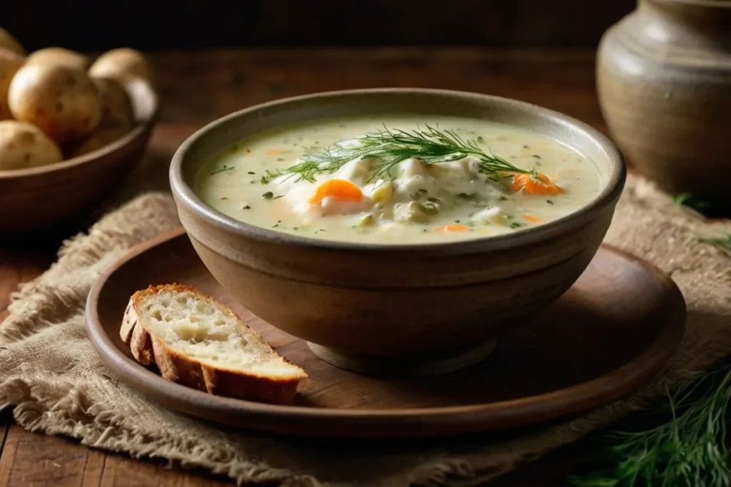 czech soup sour cream and dill recipe