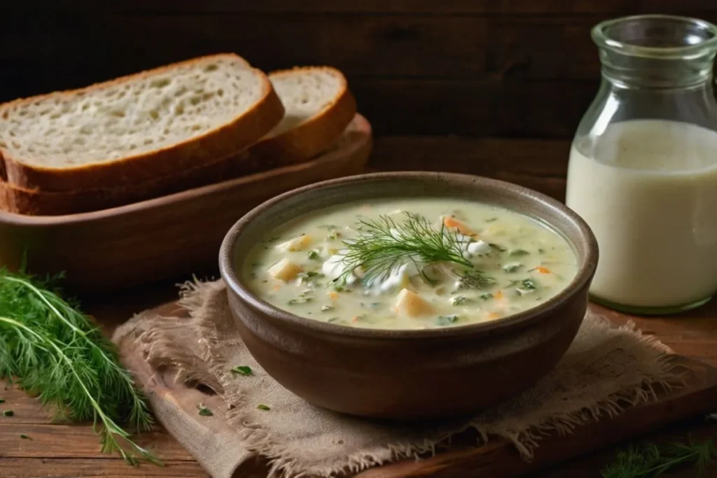 czech soup sour cream and dill recipe