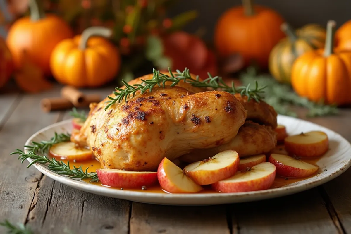 baked chicken and apples