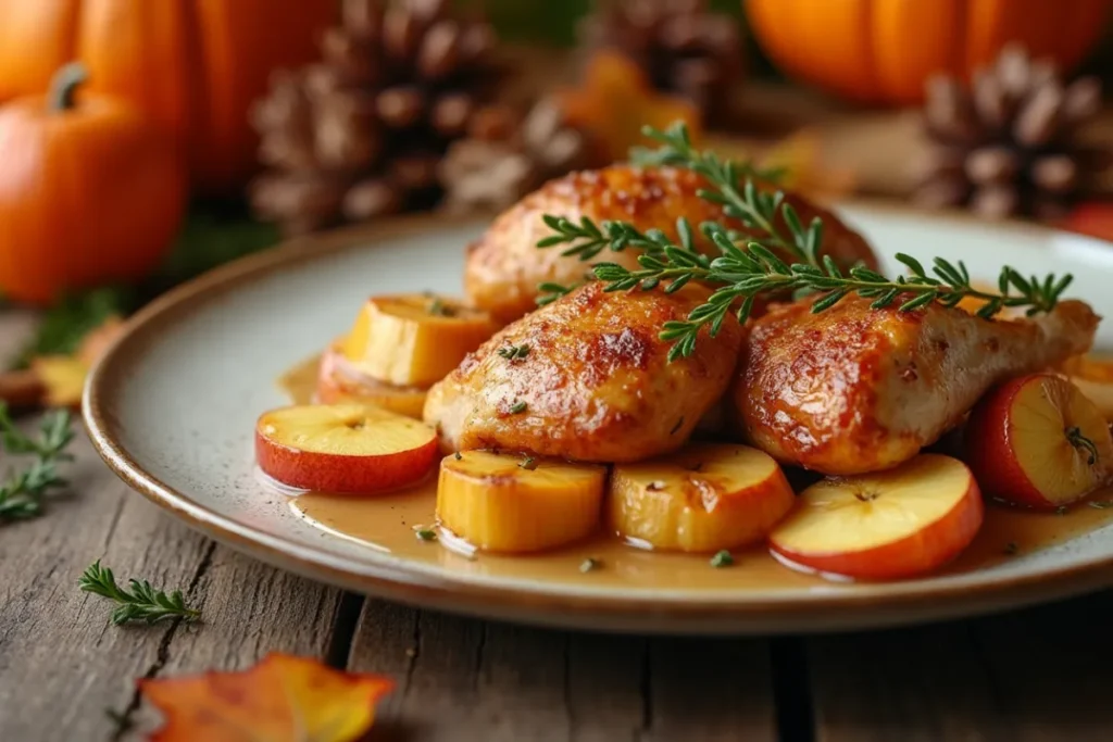 baked chicken and apples