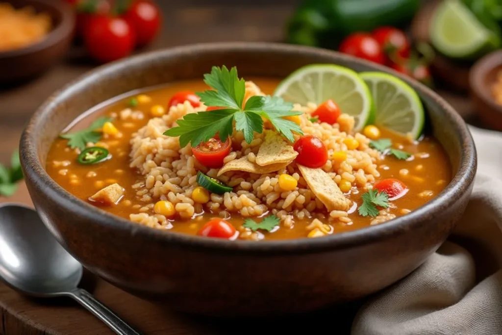 chicken tortilla soup with rice