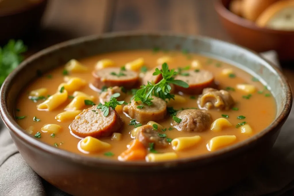 creamy sausage pasta soup